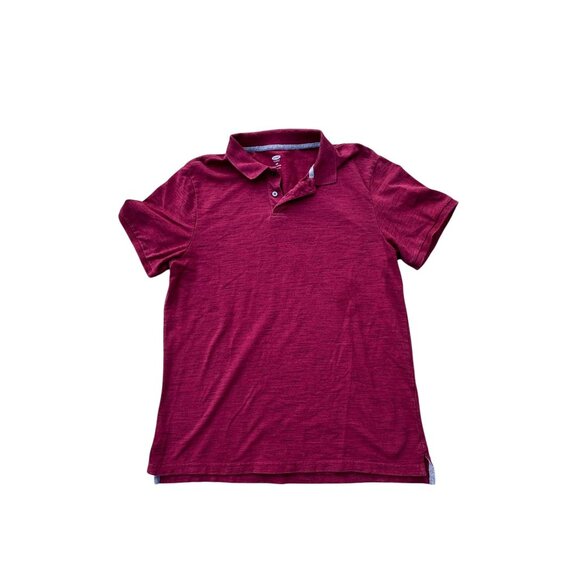 Old Navy Mens Burgundy Polo Shirt Size L Stretch Cotton Blend Short Sleeve - Picture 1 of 5